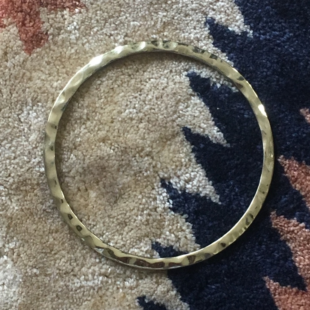 Pretty Hammered gold bangle bracelet